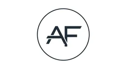 Logotipo da Ar Condicionado Floripa: monograma preto com as letras AF entrelaçadas dentro de um círculo em traço fino, fundo branco
